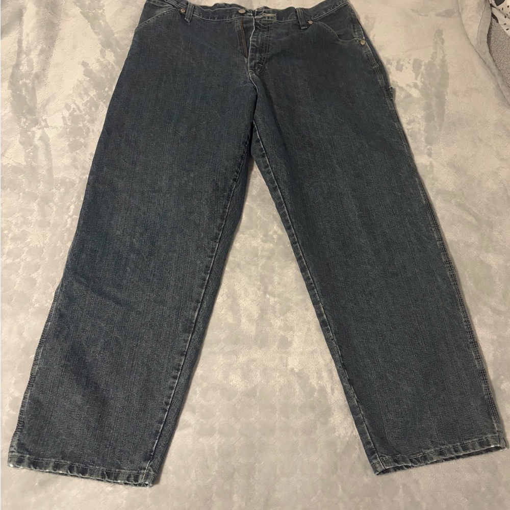 Wrangler Men's Relaxed Fit Jeans in Dark Blue